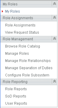Roles menu