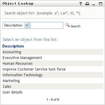 The Lookup page prompts you for search criteria