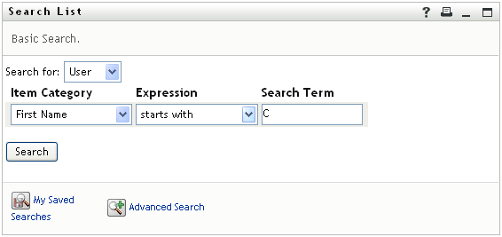 Specify a Search Criterion on the Search List page
