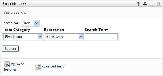 A basic search on the Search List Page 