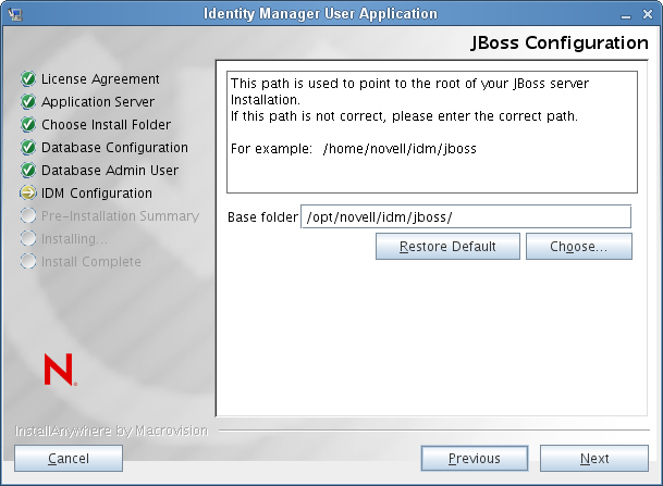 Tells the User Application where to find the JBoss Application Server.