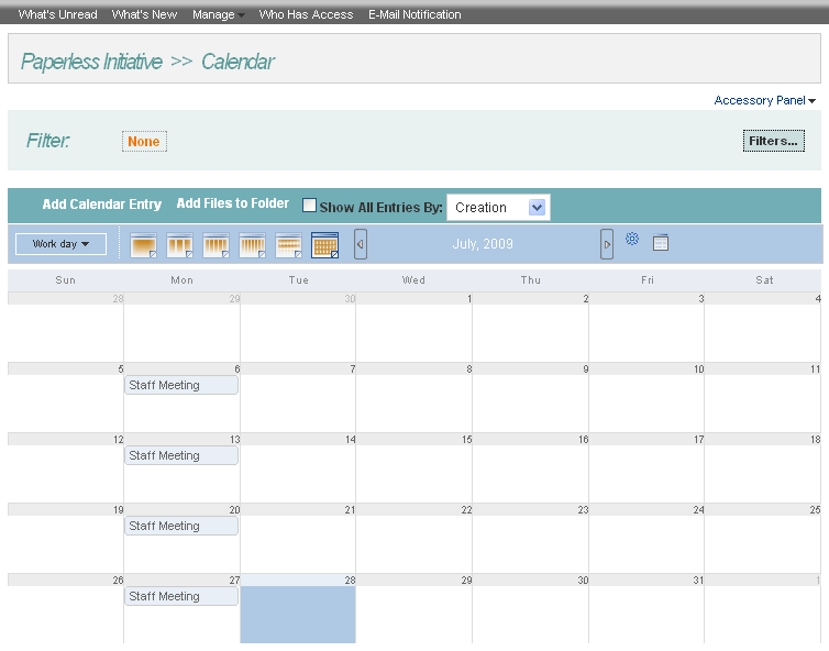 Calendar Folder Template Example