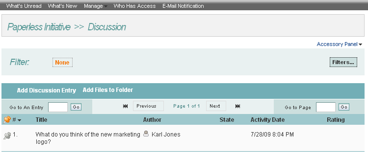 Discussion Folder Template Example