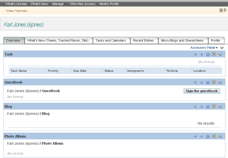 User Workspace Template Example