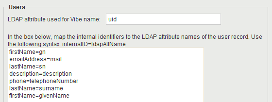 Users box on the COnfigure LDAP Synchronization page