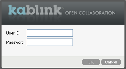 Kablink Teaming Log In page