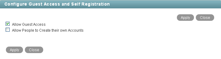 Configure User Access page