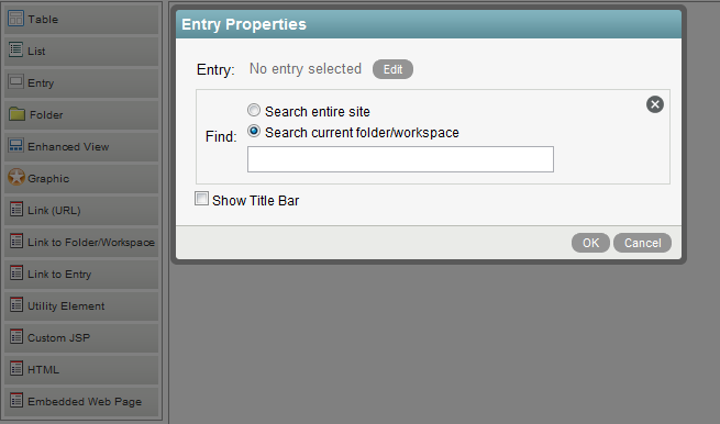 Configuring Entry Properties
