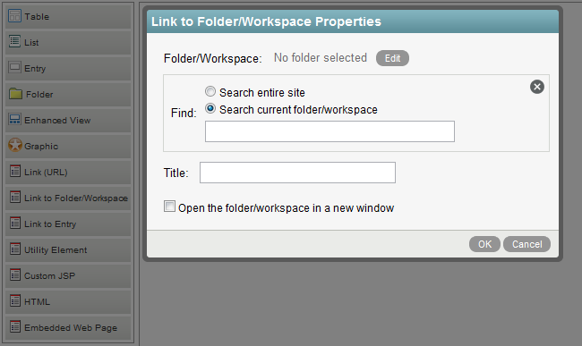 Configuring Workspace Link Properties