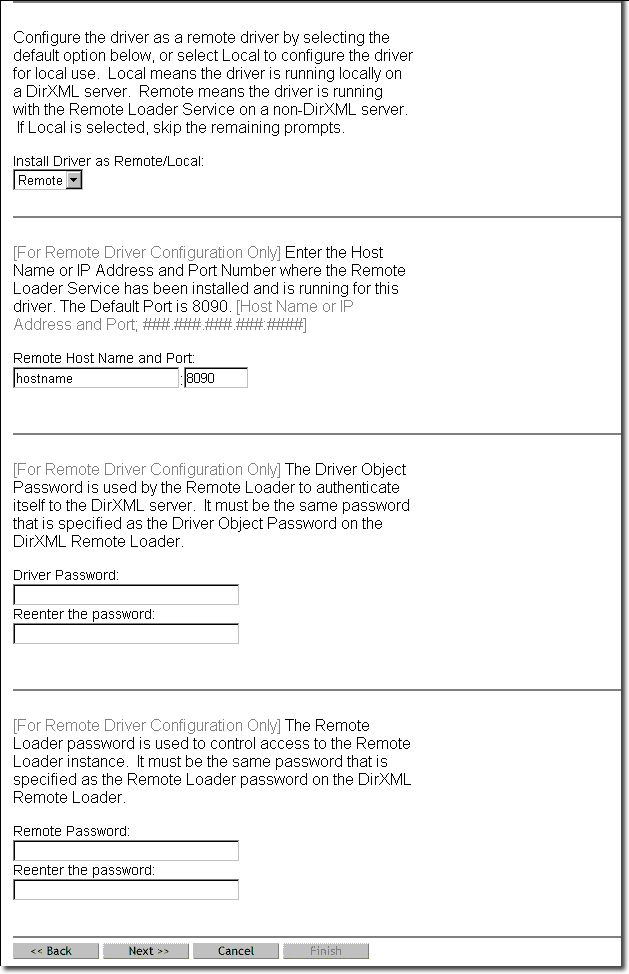 NT Configuration Form (continued)