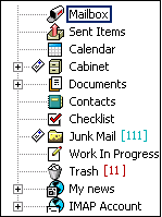 Folder List showing the Junk Mail folder