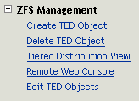 ZfS Management menu items