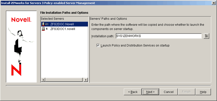 File Installation Paths and Options page