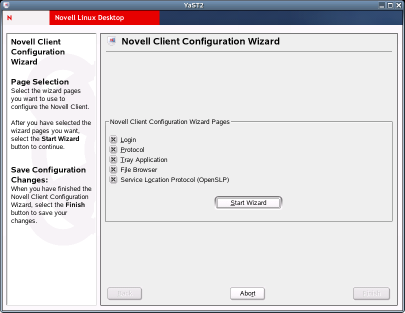 Description: Novell Client Configuration Wizard in NLD