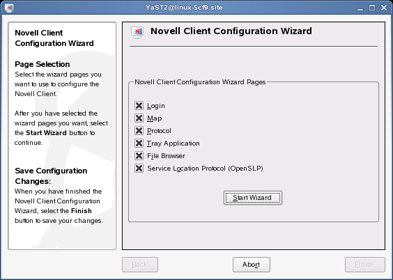 Novell Client Configuration Wizard in NLD