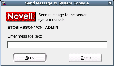 Send Message to System Console Dialog Box