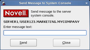Send Message to System Console Dialog Box