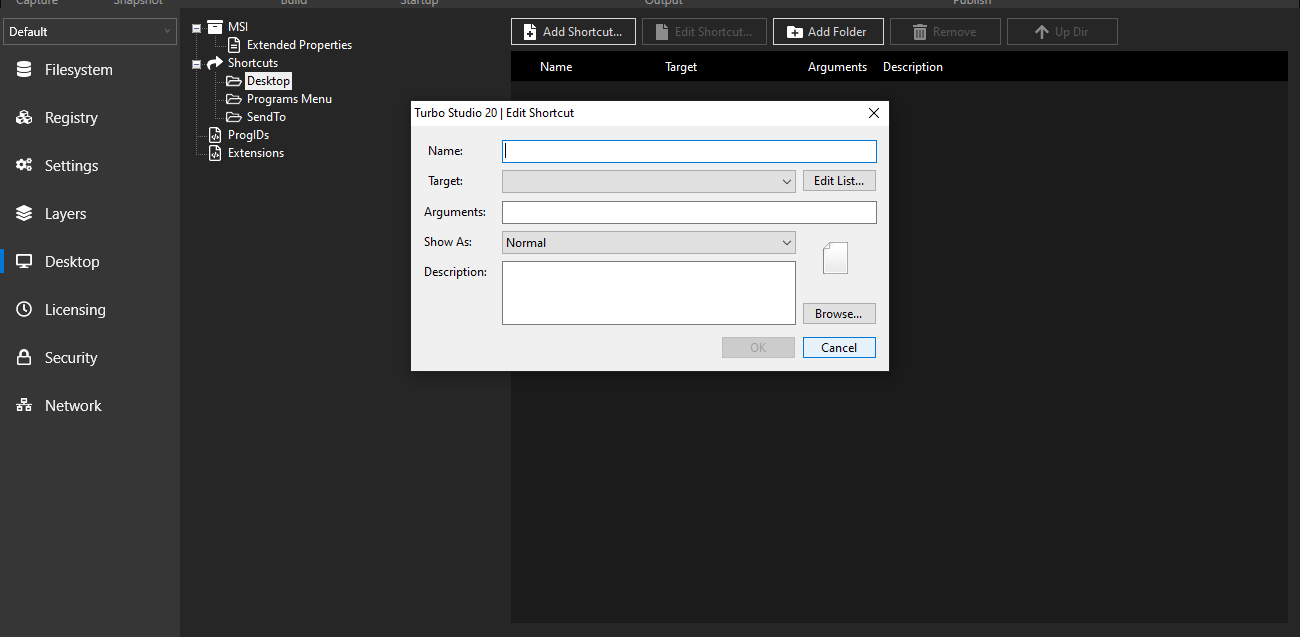 Turbo Studio Desktop Shortcuts