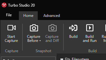 Turbo Studio menu bar