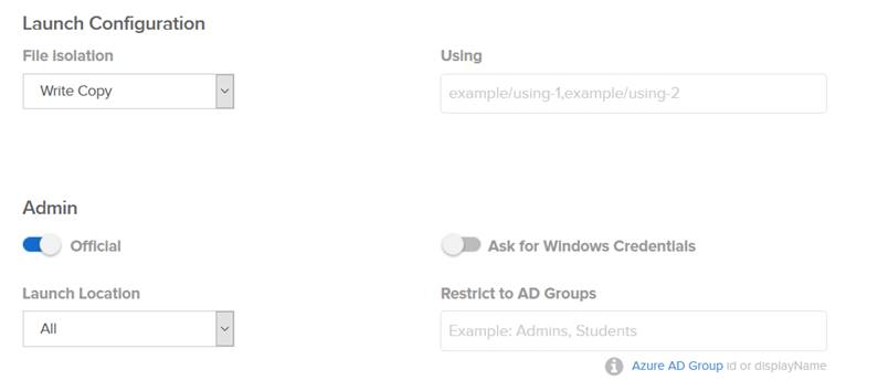 Administrator settings