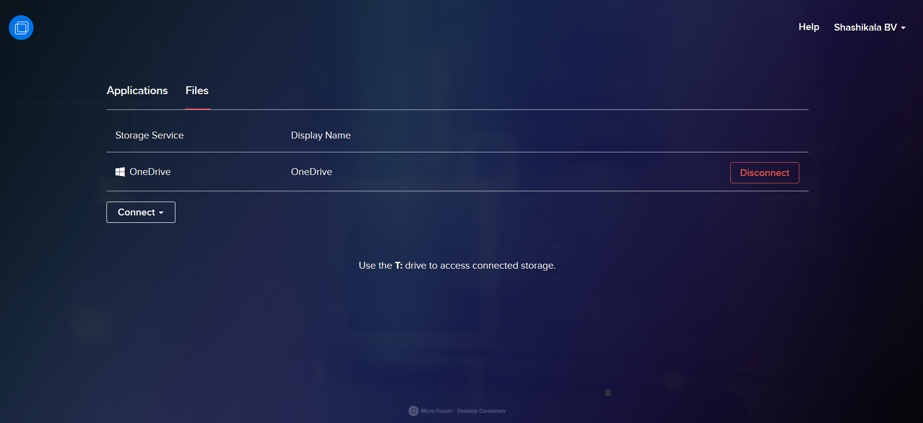 Connecting a storage service OneDrive to your account