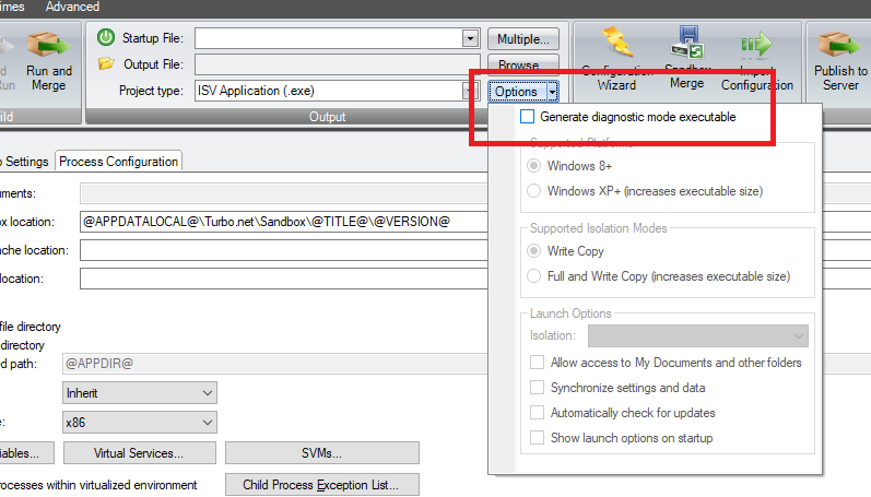 Studio diagnostics mode