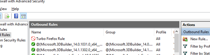 Firewall outbound rules