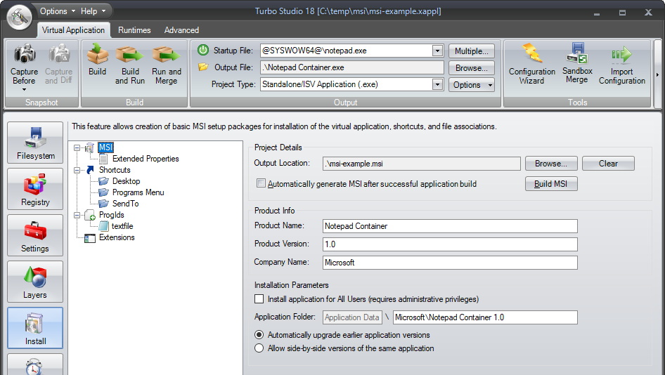 Studio MSI project details
