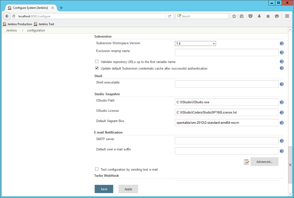 Studio snapshot install