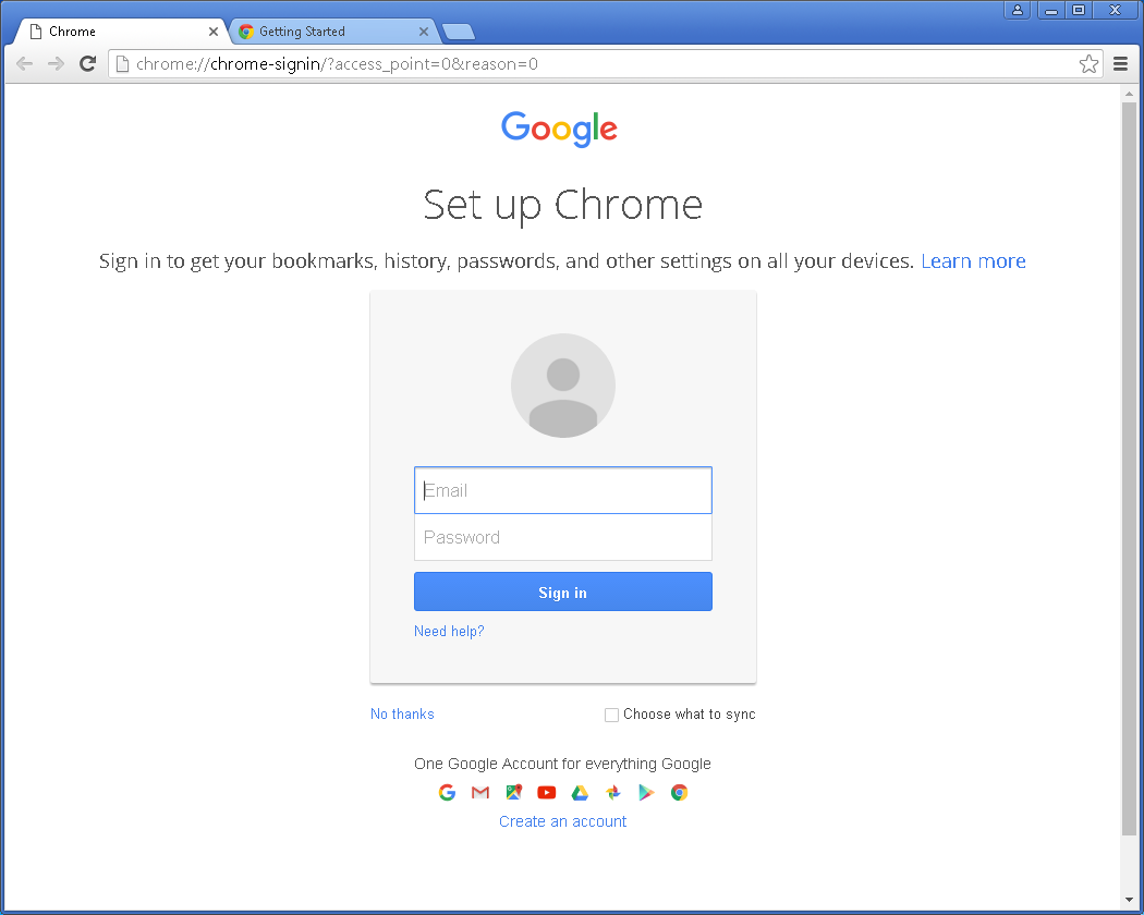 Studio snapshot Chrome