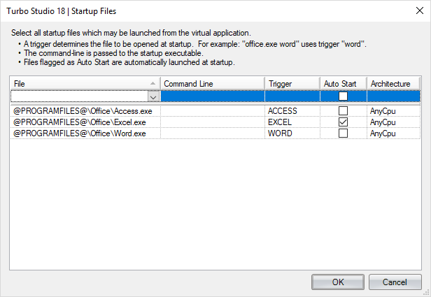 Studio startup file triggers