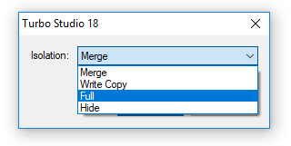 Studio isolation modes