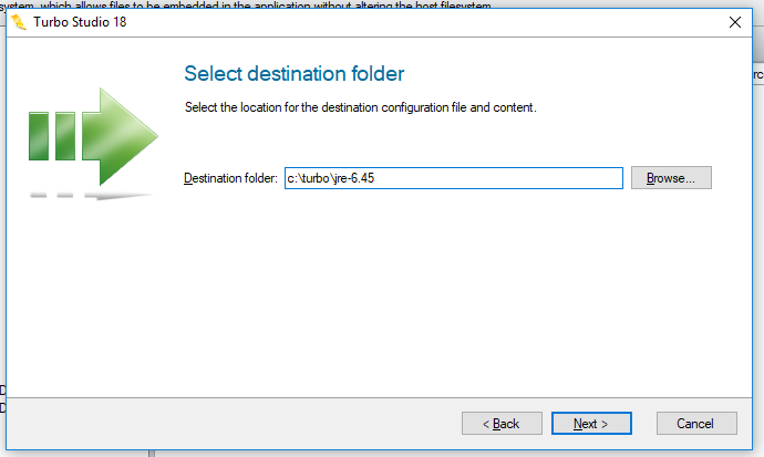 Studio IE + JRE output folder