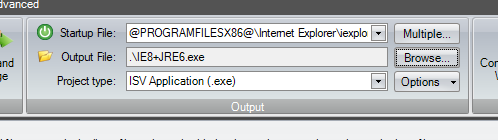 Studio IE + JRE output file