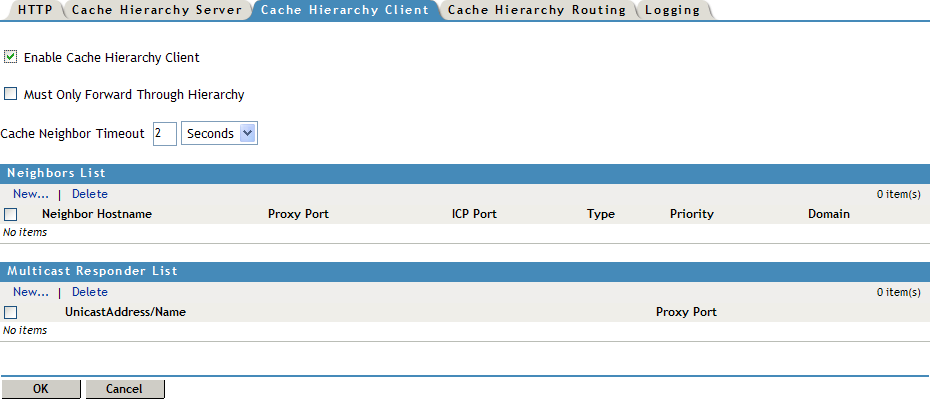 Cache hierarchy client configuration
