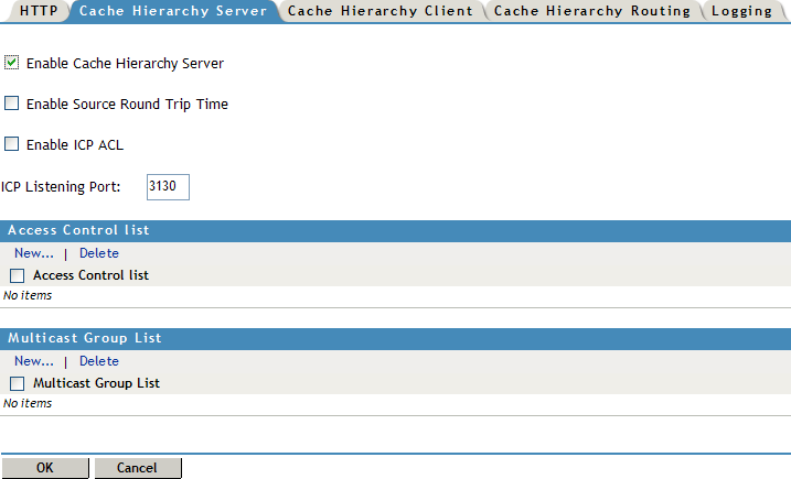 Cache hierarchy server configuration