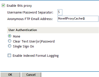 FTP proxy configuration