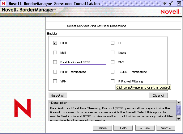Setting filter exceptions