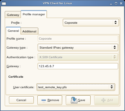 Standard IPsec gateway general configuration