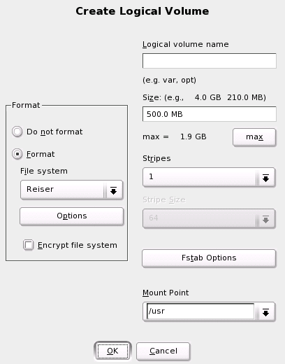 Creating Logical Volumes