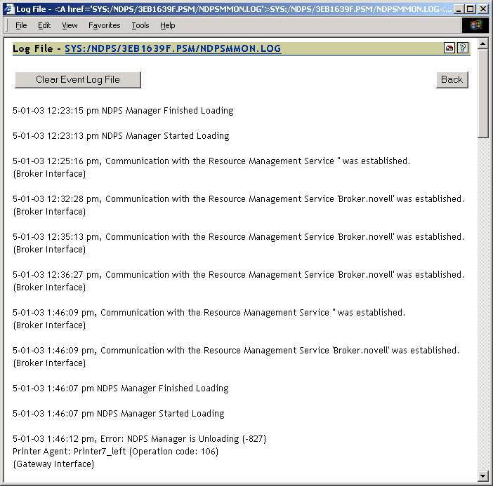 Example of a log file