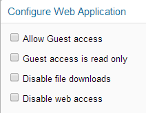 Configure Web Application page