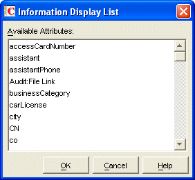 Available Attributes dialog box