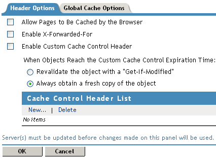 Custom Cache Control Header Options