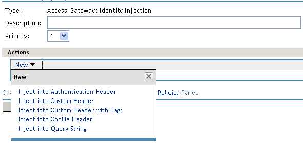Configuring an identity injection policy