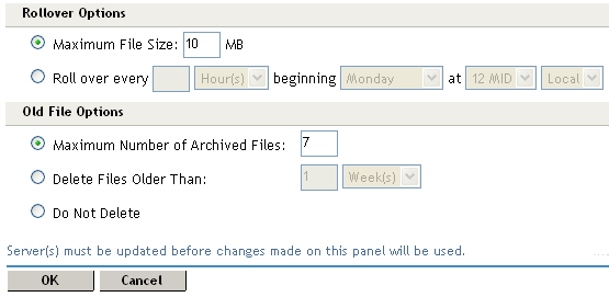 Configuring a common log profile