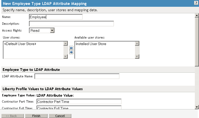 Employee Type LDAP attribute map
