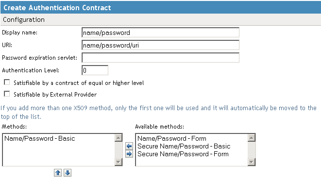 Authentication contract