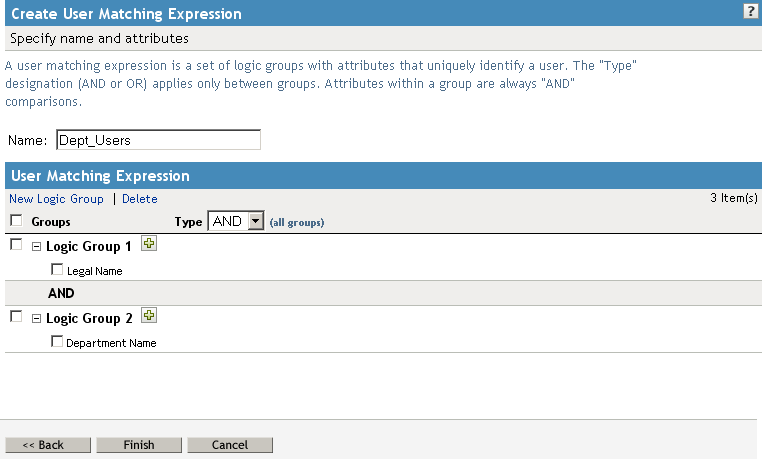 SAML 1.1 User Matching Expression