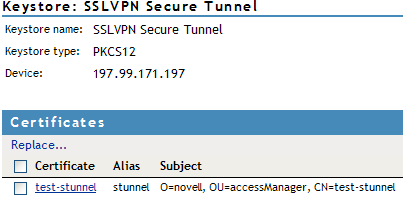 Adding certificate to SSL VPN STunnel
